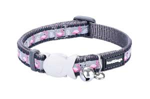 Products: Red Dingo Cat Collar Flamingo Cool Grey - Petworkz