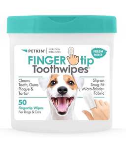 Petkin Fingertip Tooth Wipes Mint Pack 50 - Petworkz