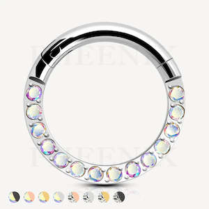 Titanium Forward Facing Pave CZ Clicker