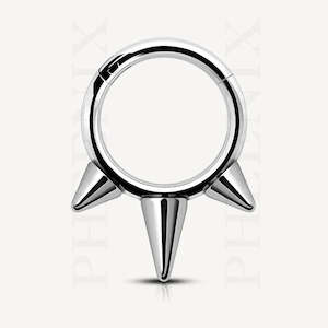 Titanium Rebelious Clicker with Spikes