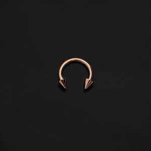 ASTM F136 Implant Grade Titanium Rose Gold Spike Circular Barbell Horseshoe
