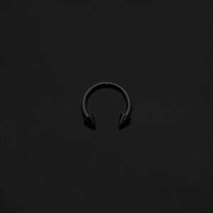 ASTM F136 Implant Grade Titanium Black Spike Circular Barbell Horseshoe
