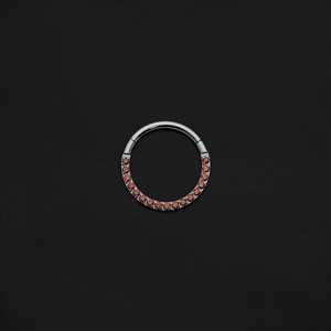 ASTM F136 Implant Grade Titanium Paved Red Hinged Ring Clicker