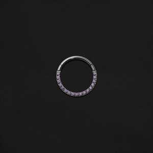 ASTM F136 Implant Grade Titanium Paved LAV Hinged Ring Clicker