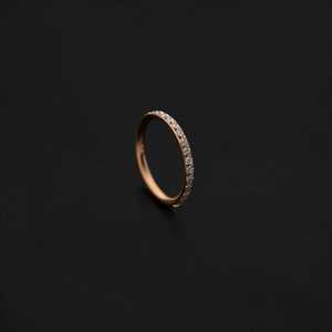 ASTM F136 Implant Grade Titanium Rose Gold Outward Paved CZ Hinged Ring Clicker