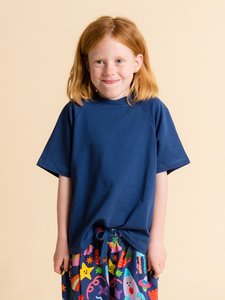 Tops: Raglan Boxy Tee - Navy