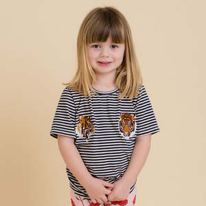 One Day Sale: Classic Tee - Stripe with Tigers