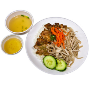 Rice Dishes: R9. Lemongrass Chicken & Shredded Pork on Rice