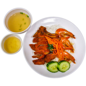 Rice Dishes: R4. Pork Chop & Prawn on Rice