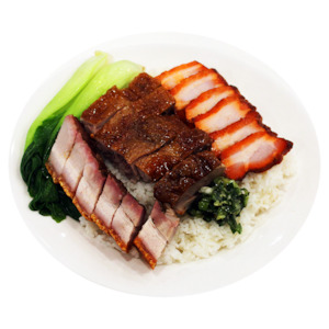 C5. Choice of 3 BBQ Meats on Rice