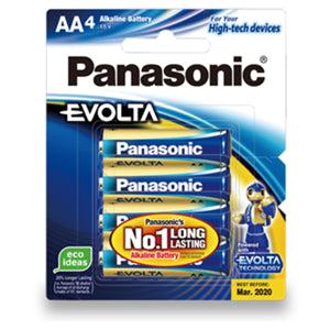 Batteries: Panasonic Evolta AA Alkaline Battery 4 Pack