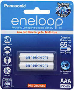 Batteries: Panasonic Eneloop AAA 800mAh Rechargeable Batteries 2 Pack