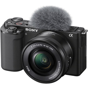 Cameras: Sony Alpha ZVE10 24.2MP APS-C M/less Cam E Mount w/16-50 Black