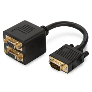 Cables Monitor Video: Digitus VGA (M) to 2x VGA (F) Splitter 0.2m Monitor Adapter