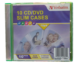Media: Verbatim CD/DVD 10 Pack Coloured Slim Cases