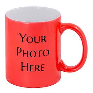 Fathers Day Ideas: 11oz Fluorescent Mug - Red