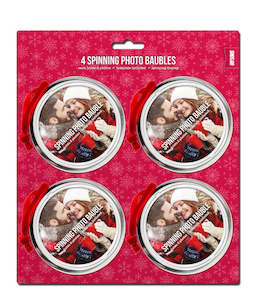 Shot2Go Spinning Flat Photo Baubles - 4PK