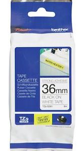 All: Brother TZe-S261 36mm x 8m Extra Strength Black on White Tape