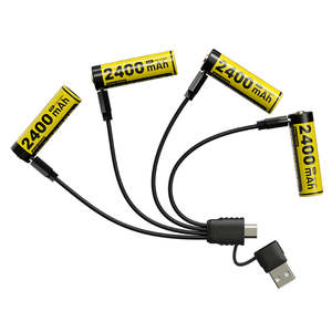 New Arrivals: Nitecore Li Ion Rechargeable Aa Battery 2400 Mah 1.5 V 4 Pack Kit