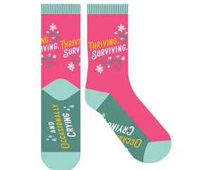 Socks: SOCK FF THRIVIN SURVIVIN CRYIN