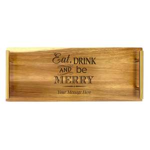 Engraved Boards Trays: Serving Tray - Large - Eat Drink Merry