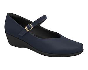 Mary Jane: Ref: 143216-003 Piccadilly Wedge Mary Jane Business Shoe in Navy