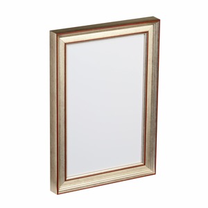 Medium Ornate Matte Silver With Red Highlights