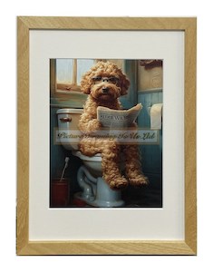 Products: Spoodle Dog Bathroom/Toilet Art - Picture Framing Is Us On Line Cart
