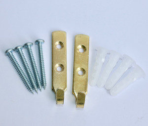 Brass J Hook - set of 2 Picture Hanging Specialists