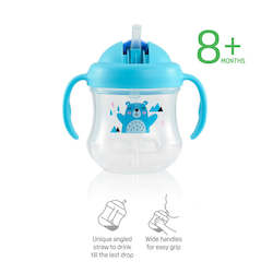 Bottle Feeding: Mag Mag Straw Cup - Matte Blue Bear