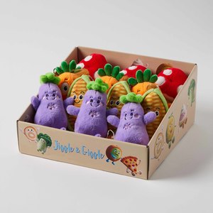 Products: Jiggle & Giggle Munchettes – Plush Veggie Keychain CDU 12pcs/4 Asst