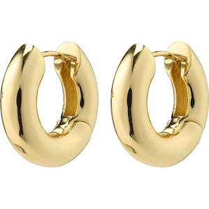 Gold Plated Earrings: Aica Recycled Chunky Hoop Earrings - Gold Plated