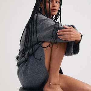 Gold Jewellery: Alison Ankle Chain Brown - Gold Plated