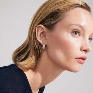 Gold Jewellery: Focus Earrings - Gold Plated - Crystal