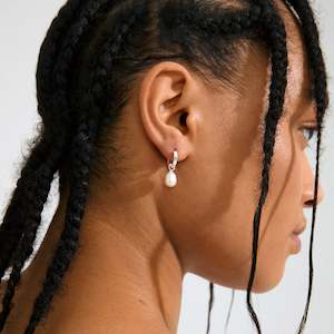 Silver Jewellery: Elliana White Earrings - Silver Plated