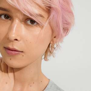 Eve Hoop Earrings 2-In-1 Set - Silver Plated