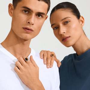 Between Recycled Brown Ring - Silver Plated