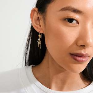 Milo White Earrings - Gold Plated
