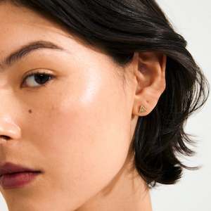 Gold Plated Earrings: Rylee Recycled Crystal Earrings - Gold Plated