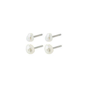 Johanne Pearl Earrings 2-In-1 Set - White