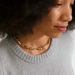 Gold Plated Necklaces: Harrison Recycled Necklace - Gold Plated