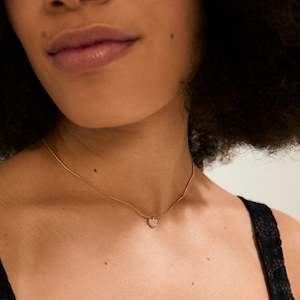Gold Plated Necklaces: Emmett Recycled Crystal Necklace - Gold Plated