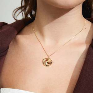 Gold Plated Necklaces: Luca Recycled Necklace - Gold Plated