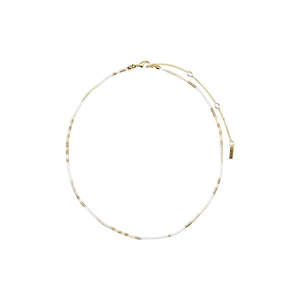 Gold Jewellery: Alison Necklace White - Gold Plated
