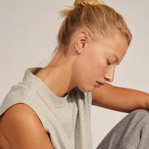 Eddy Recycled Organic Shaped Small Hoops - Silver Plated