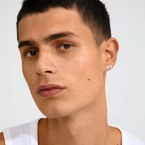 Silver Jewellery: Emmett Recycled Crystal Earrings - Silver Plated