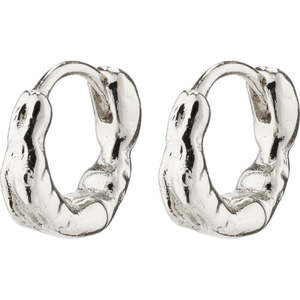 Silver Jewellery 1: Eddy Recycled Organic Shaped Mini Huggie Hoops - Silver Plated