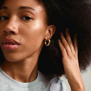 Gold Plated Earrings: Marlo Recycled Earrings - Gold Plated