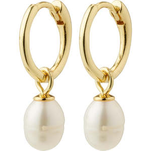 Berthe Recycled Pearl Hoop Earrings - Gold Plated