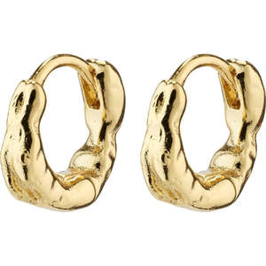 Gold Plated Earrings: Eddy Recycled Organic Shaped Mini Huggie Hoops - Gold Plated